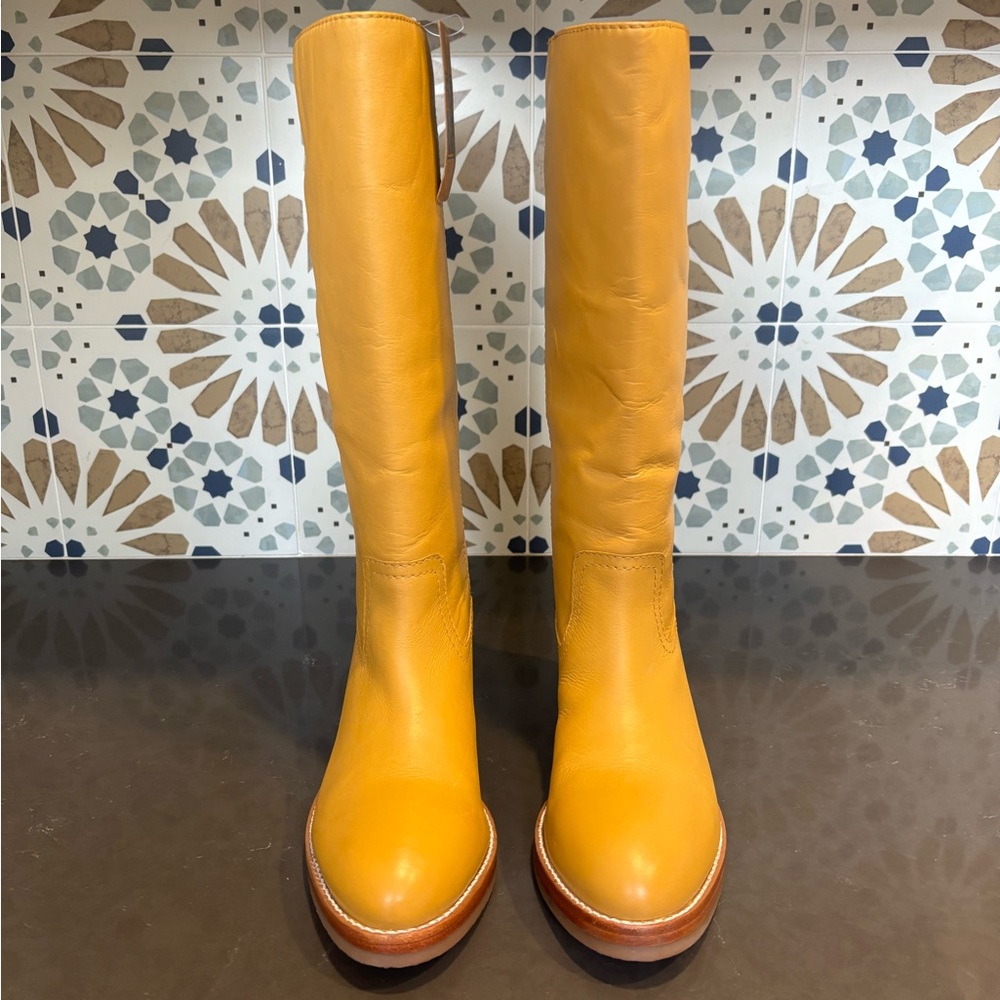 Frye Yellow boots, brand new with tags, women’s size 8. Accepting offers! - Picture 2 of 7